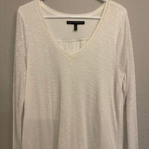 WHBM XL Off White Sweater with Lace Detail